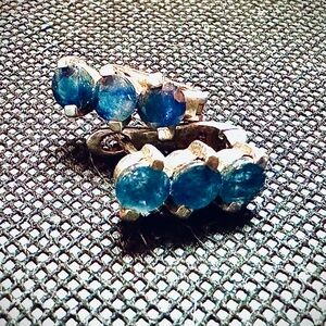 Elegant Blue Stone Silver Earrings